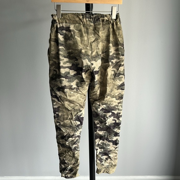 VENTI6 Ruby & Jenna Distressed Cargo Suede Crinkle Jogger Army XS NWT - Picture 2 of 9